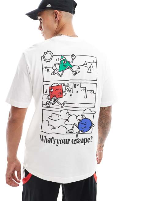 adidas Training - T-shirt à imprimé graphique - Blanc