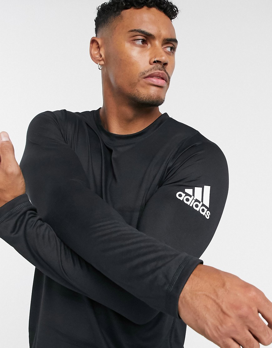 adidas Training - T-shirt a maniche lunghe nera-Nero