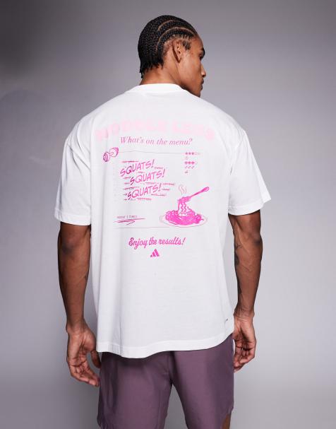 adidas Training - T-shirt bianca con stampa "Noodle" sul retro - view 1