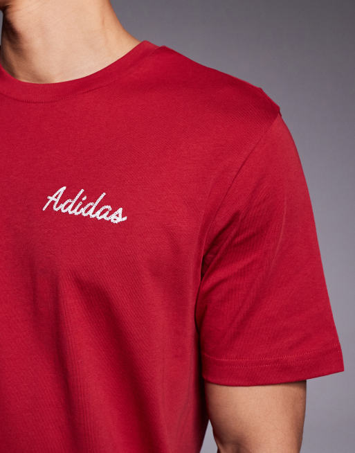 adidas - Training - T-shirt bordeaux con grafica ispirata al bowling sul retro, 4 di 5