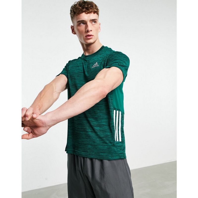 Palestra e allenamento ccVI1 adidas Training - T-shirt con 3 strisce verde sfumata