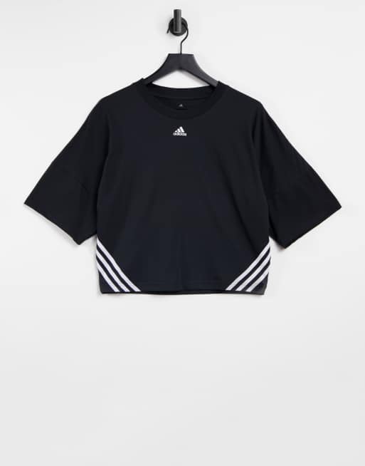 adidas Training Tshirt crop top Noir ASOS