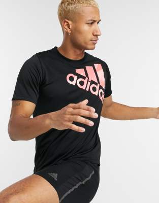 adidas Training t-shirt in black with large logo