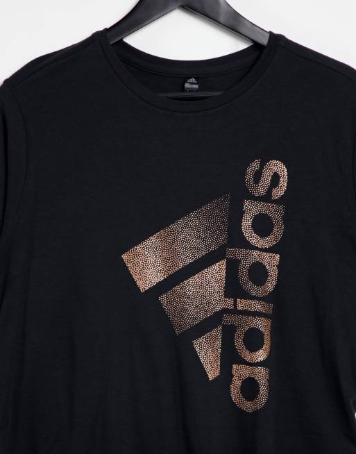 Adidas rose cheap gold logo shirt