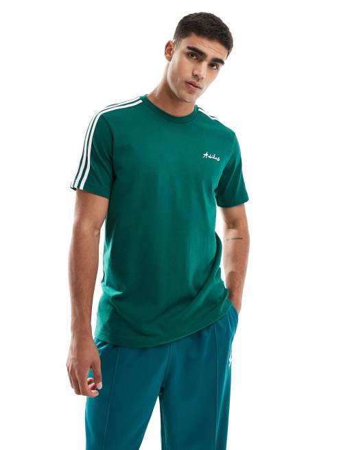 adidas Training T Shirt in Blaugrun mit FuBball Ruckenprint