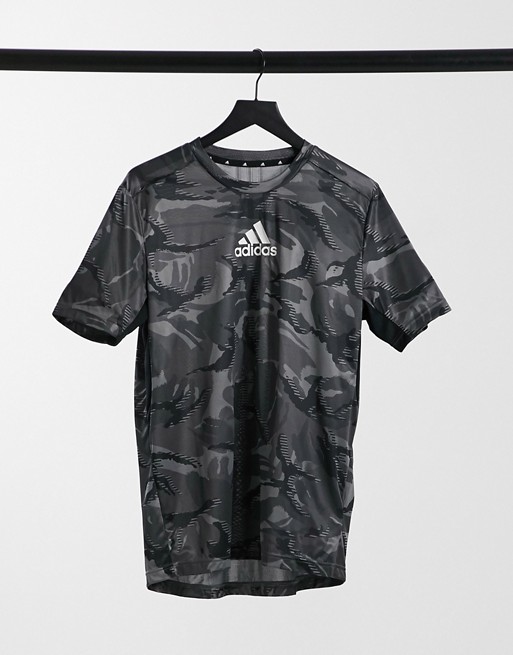 adidas Training t-shirt in grey camo