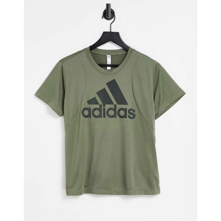 adidas Training T Shirt in Khaki mit Logo ASOS