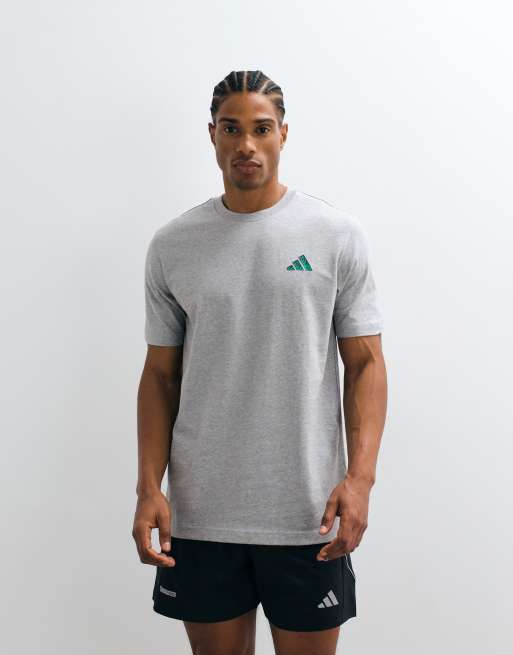 adidas Training – T-Shirt in meliertem Grau mit Rückenprint, 4 von 5