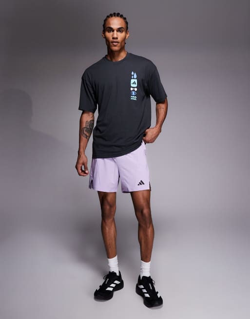adidas training T-shirt met gestapelde print in zwart, 2 van 5
