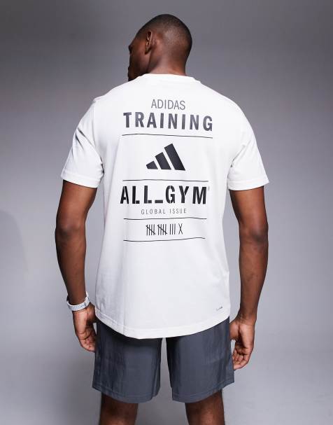 adidas - Training - T-shirt met grafische print in wit - view 1