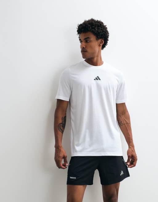 adidas training T-shirt met lifting back print in wit, 2 van 5