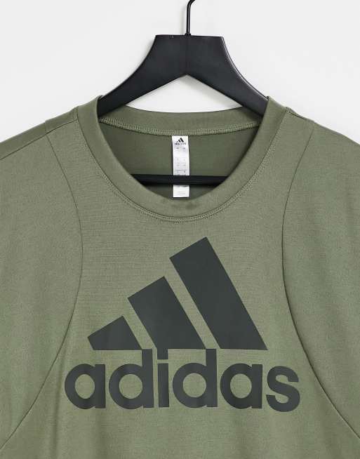 Adidas originals on sale khaki t shirt