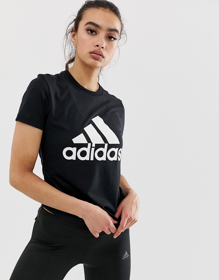 Adidas Training - T-shirt met logo in zwart