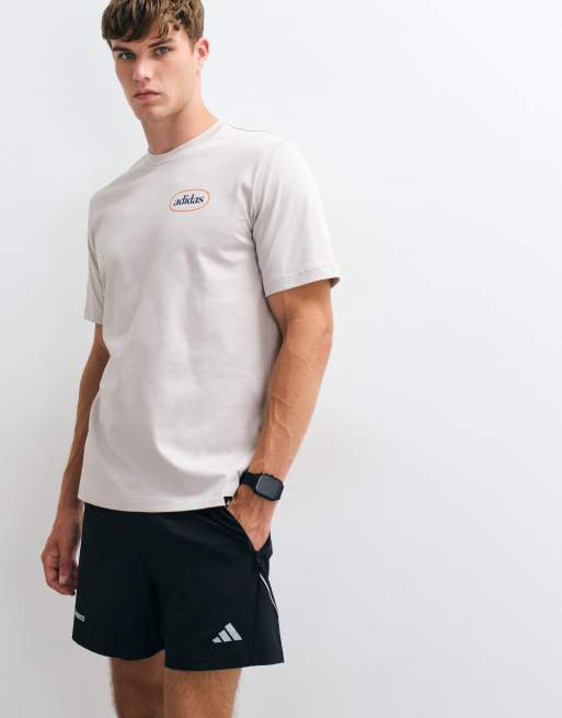 adidas training T-shirt met print op de rug in grijs, 3 van 5