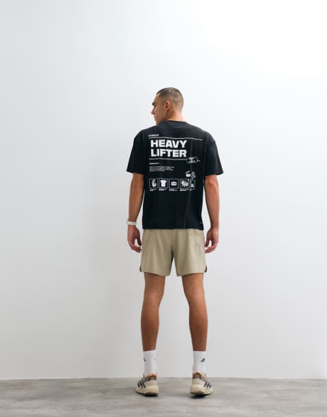 adidas - Training - T-shirt met print op de rug in zwart - view 1