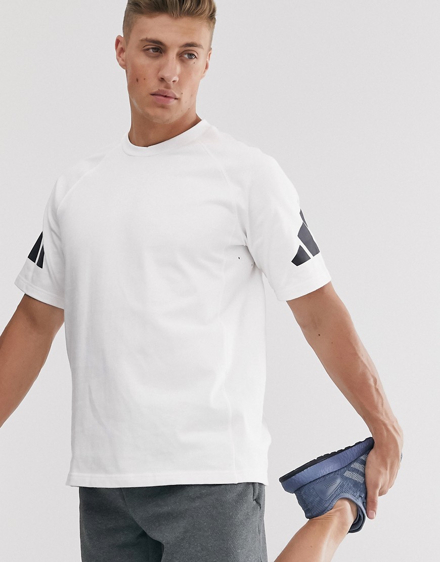 Adidas Training - T-shirt pesante bianca-Bianco
