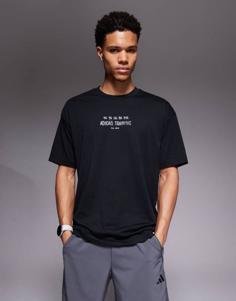 adidas Training t-shirt with back print in black - view 1