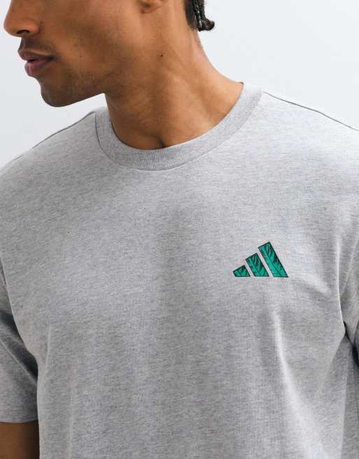 adidas Training t-shirt with back print in grey heather, 3 of 5
