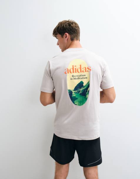 adidas Training t-shirt with back print in grey - view 1