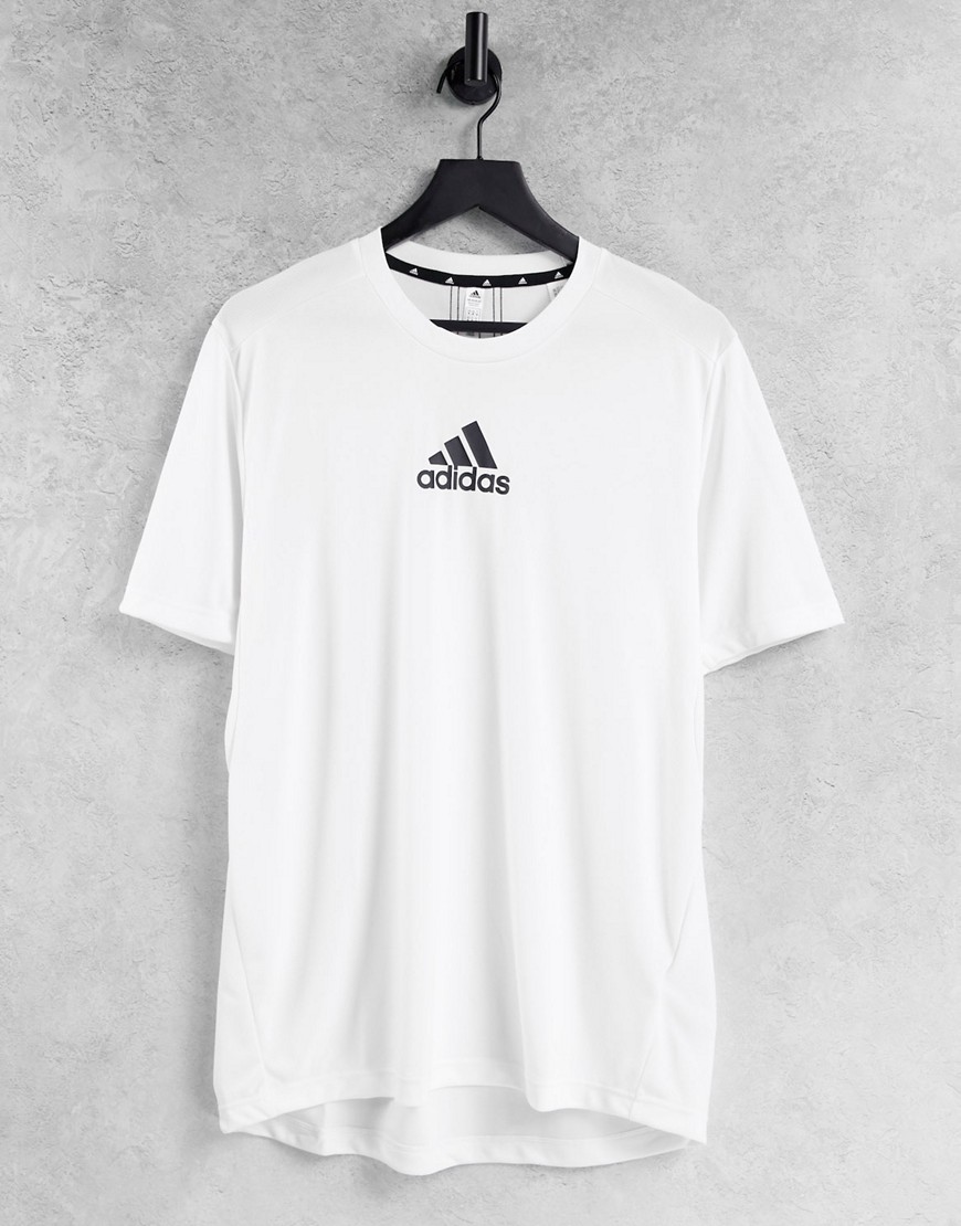 Adidas Training t-shirt with chest logo in white