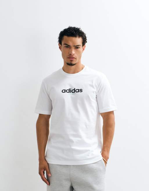 adidas Training t-shirt with football back print in white, 2 of 5