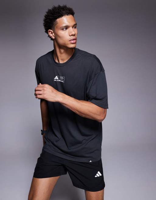 adidas Training t-shirt with globe back print in black, 3 of 5