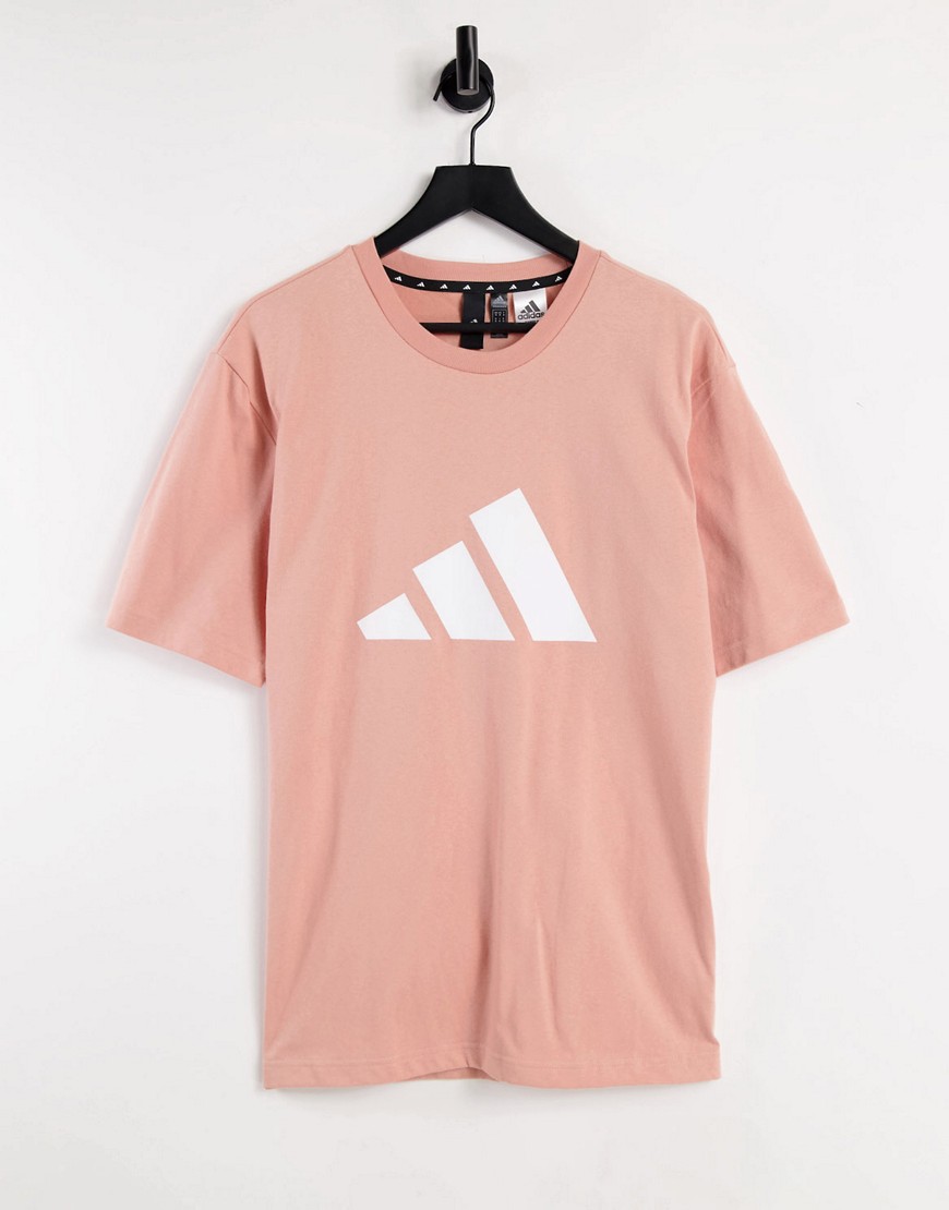 Adidas Training t-shirt with large BOS logo in pink