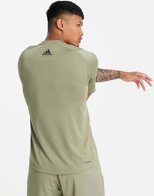 adidas Training t-shirt with large logo in khaki, 2 of 4
