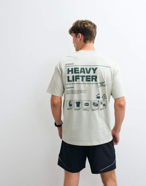 adidas Training t-shirt with lifter back print in sage - view 1