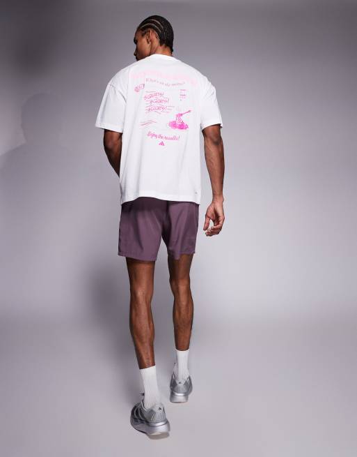 adidas Training t-shirt with noodle legs back print in white, 2 of 5