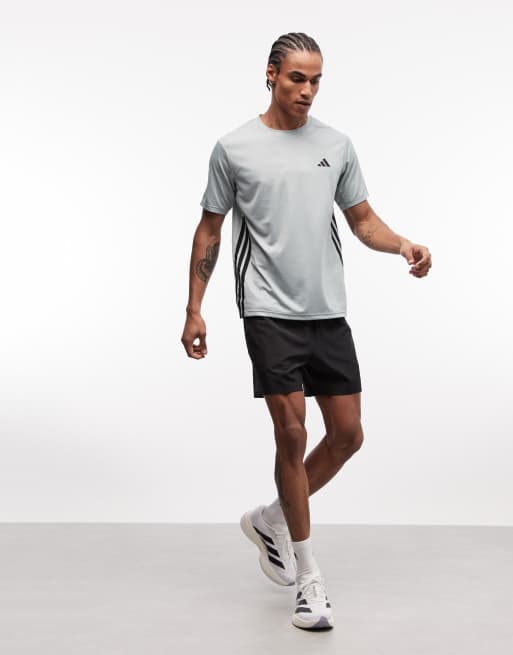 adidas Training t-shirt with three stripes in sage green, 2 of 5