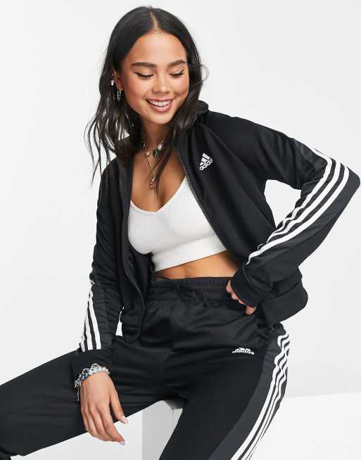 adidas Training – Team – Czarny dres z 3 paskami, 4 z 4
