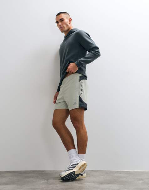 adidas Training tech colourblck shorts in sage green - view 1
