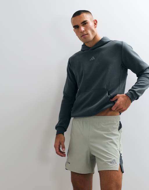 adidas Training tech colourblck shorts in sage green, 5 of 5