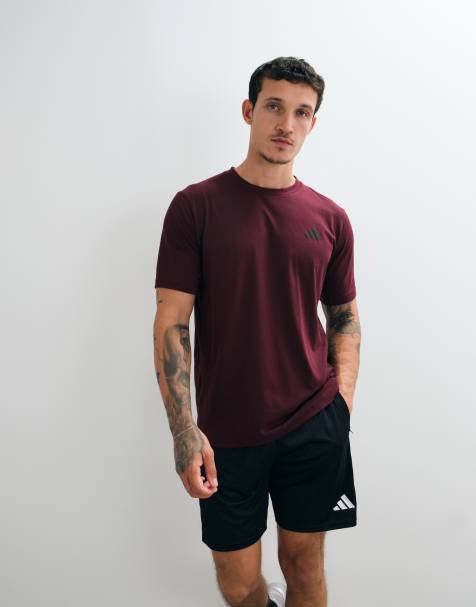 adidas Training tech essentials t-shirt in burgundy - view 1