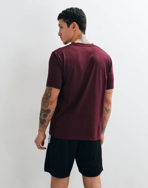 adidas Training tech essentials t-shirt in burgundy - view 1