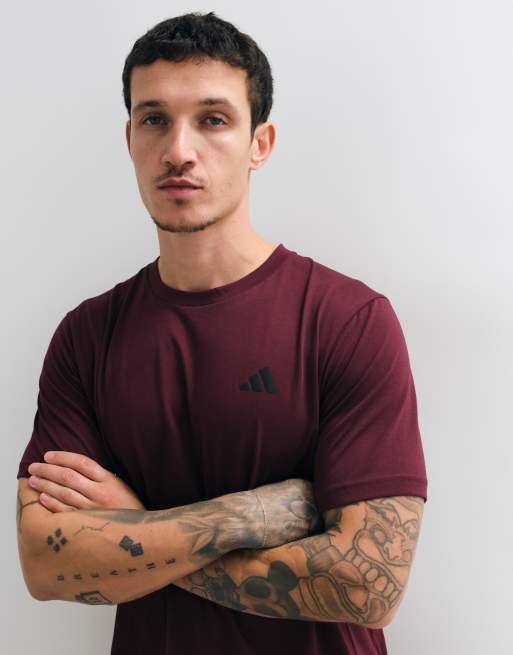 adidas Training tech essentials t-shirt in burgundy, 4 of 5