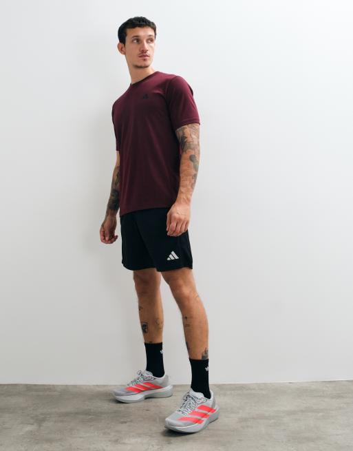 adidas Training tech essentials t-shirt in burgundy, 5 of 5