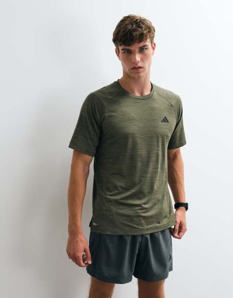 adidas Training tech essentials t-shirt in khaki brown - view 1