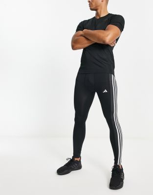 adidas Techfit 3-Stripes Training Long Tights - Green | Men's Training |  adidas US