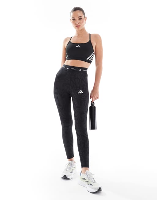 adidas Training Tech Fit 7/8 leggings in black print ASOS