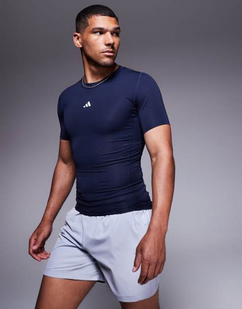 adidas Training Tech Fit base layer t-shirt in navy - view 1