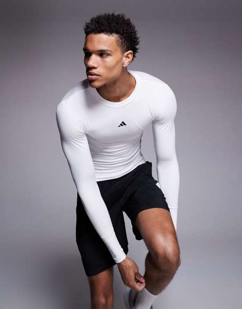 adidas Training – Tech Fit – Biały top z długimi rękawami - view 1