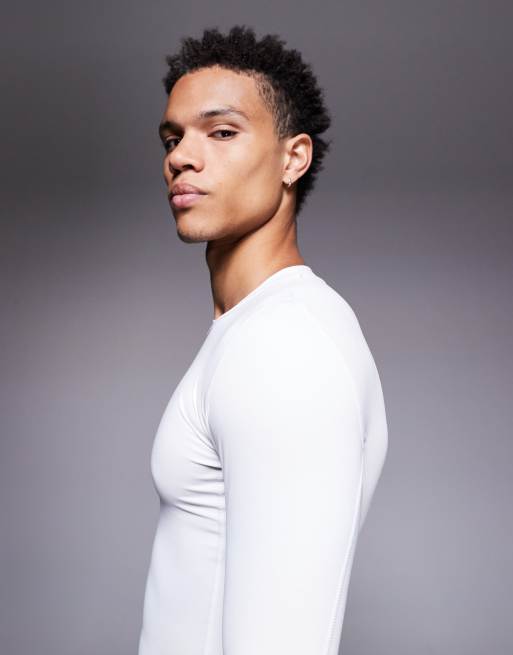 adidas Training – Tech Fit – Biały top z długimi rękawami, 4 z 5