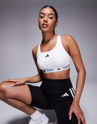 adidas Training - Tech Fit - Hvid BH med medium støtte - view 1