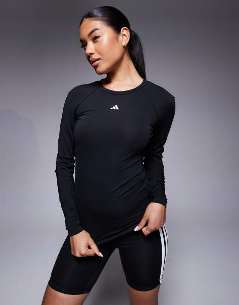 adidas Training – Tech Fit – Langärmliges Oberteil in Schwarz - view 1