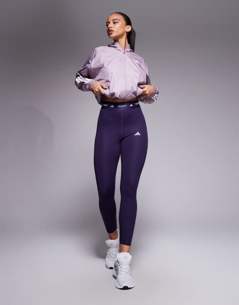 adidas – Training Tech Fit – Lila, ankellånga leggings - view 1