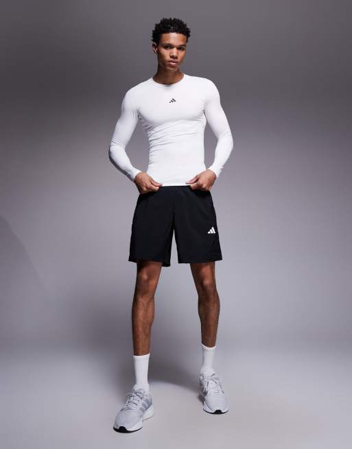 adidas Training tech fit long sleeve top in white, 2 of 5