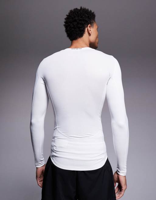 adidas Training tech fit long sleeve top in white, 3 of 5
