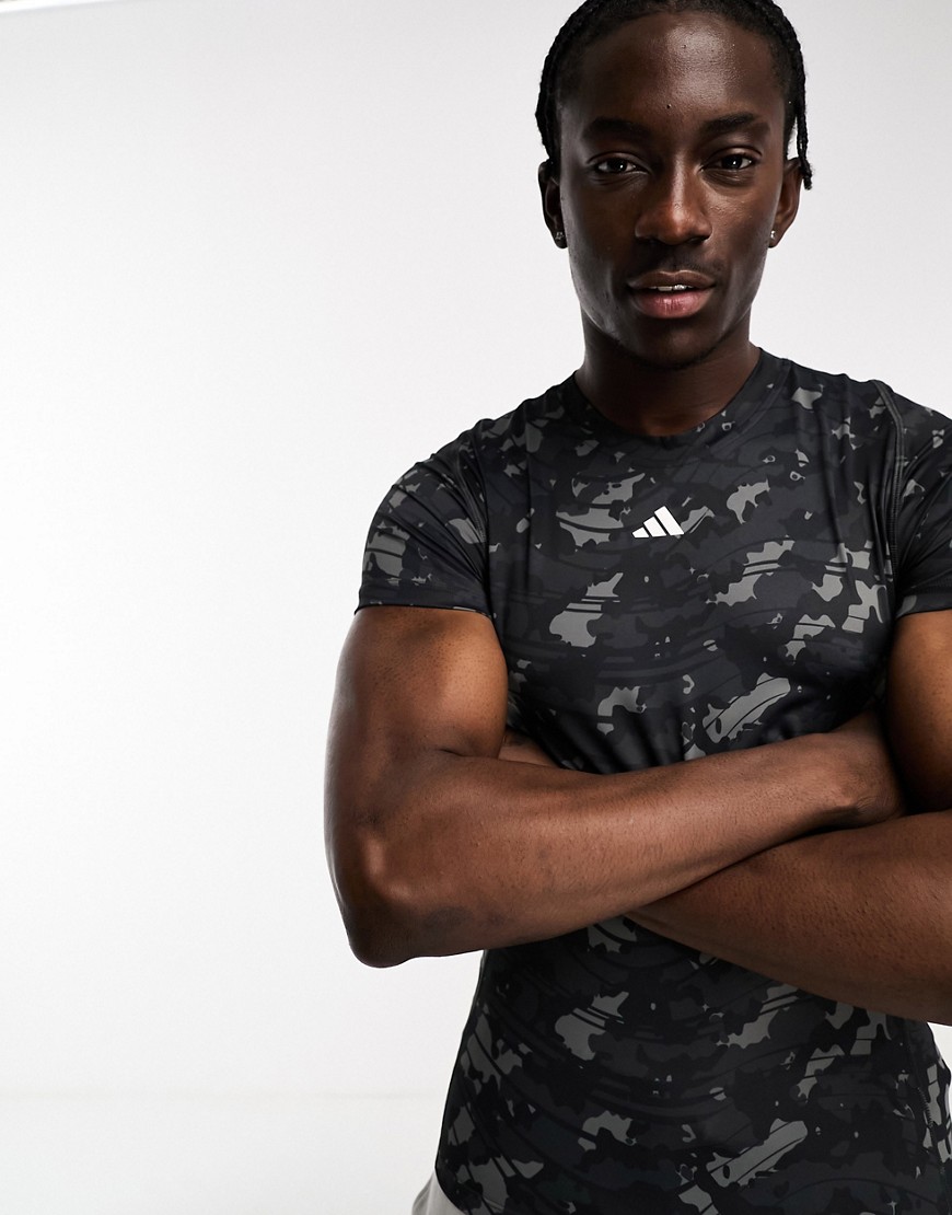 adidas Training tech-fit t-shirt in black